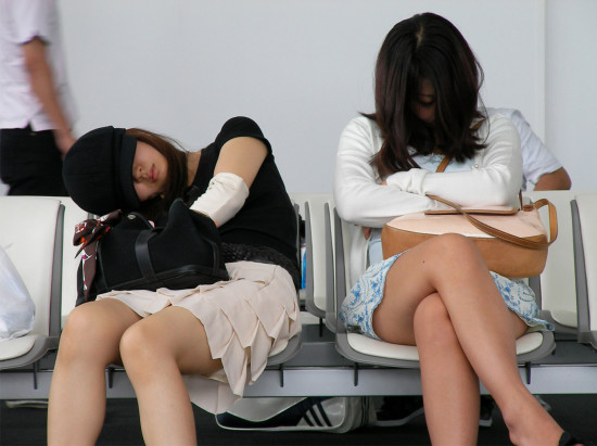 sleeping airport