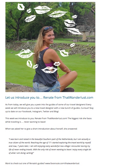 Favoroute, travel designer / July 2014