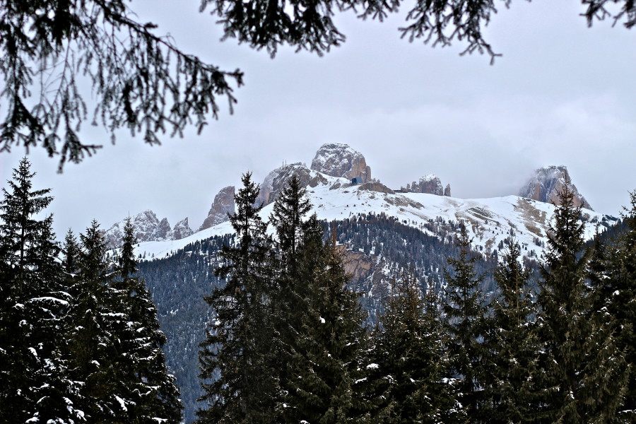 mountain postcard in canazei
